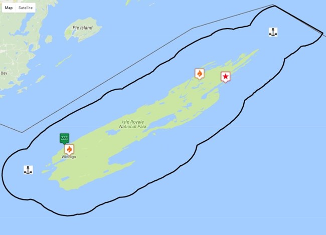 Map Locations of Isle Royale Weather Stations