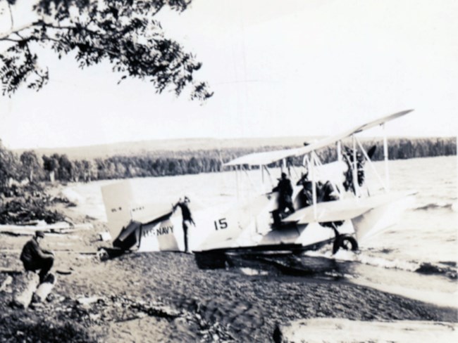 navy seaplane at Isle Royale for firefighting efforts