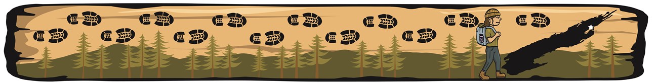 A graphic banner of a hiker walking in a forested landscape. A map of Isle Royale is on the right.