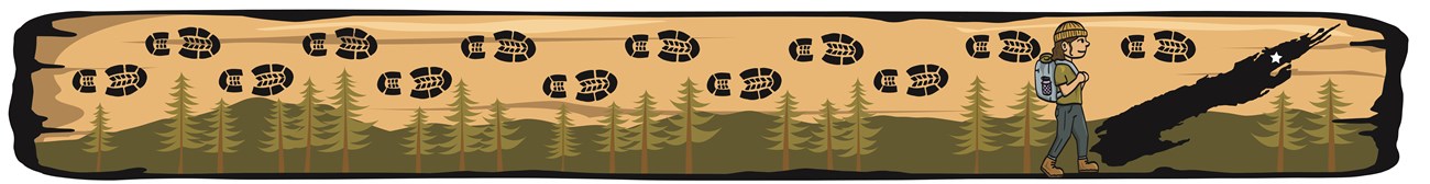 A graphic banner of a hiker walking in a forested landscape. A map of Isle Royale is on the right.