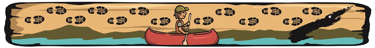 A graphic banner of a person canoeing in a wilderness. A map of Isle Royale is on the right.