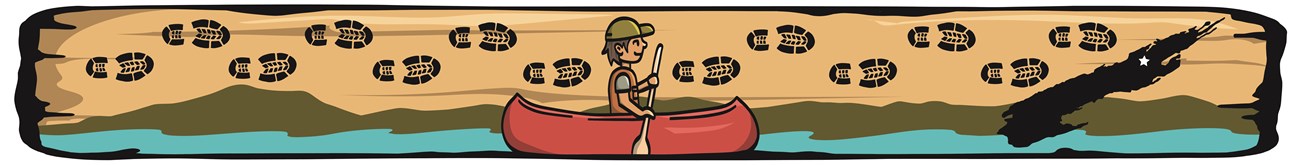 A graphic banner of a person canoeing in a wilderness. A map of Isle Royale is on the right.