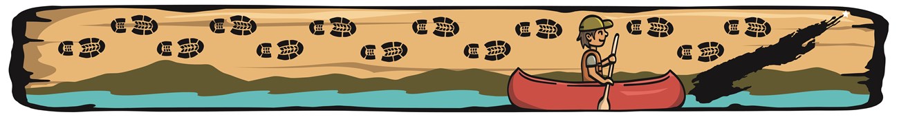 A graphic banner of a person canoeing in a wilderness. A map of Isle Royale is on the right.