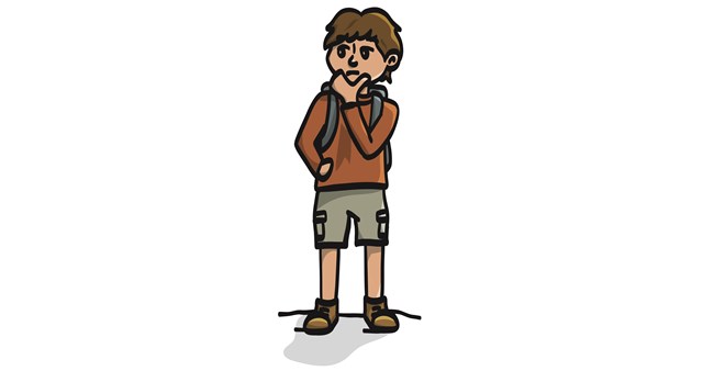 A cartoon of a person with an indecisive look on their face.