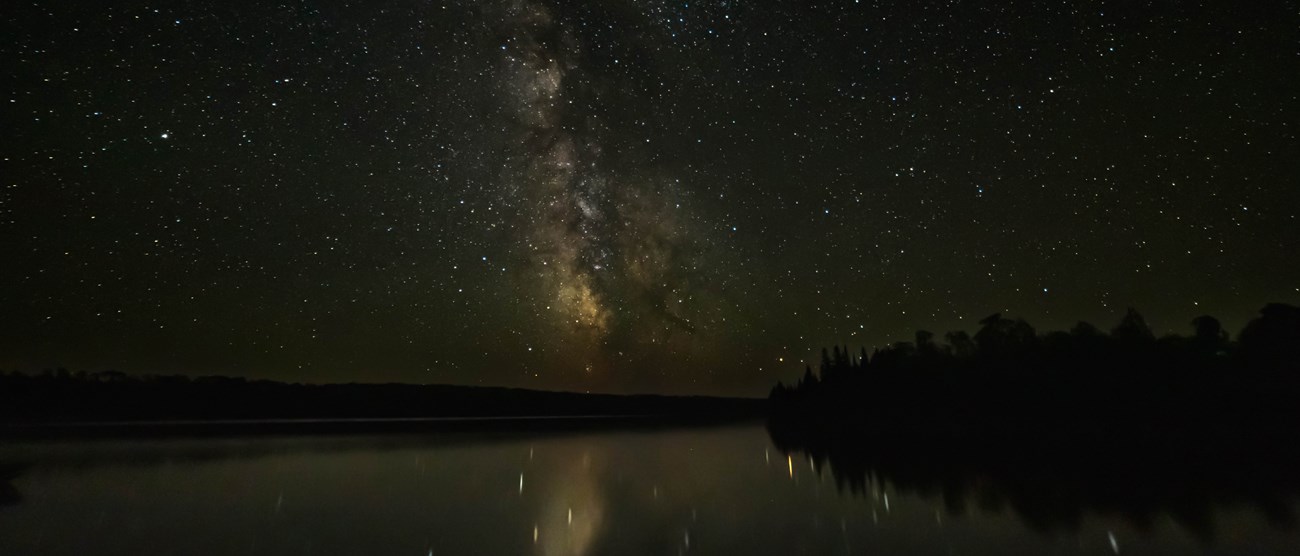 A starry night sky.
