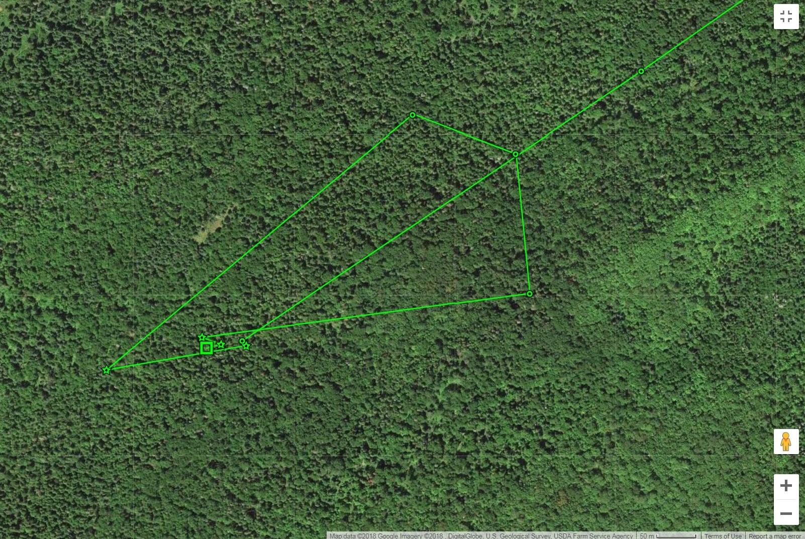 First GPS Tracking Data An image shows an arrow shaped tracking line
