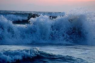 Waves crash in Lake Superior.