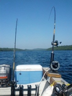 Trolling for fish in Lake Superior.
