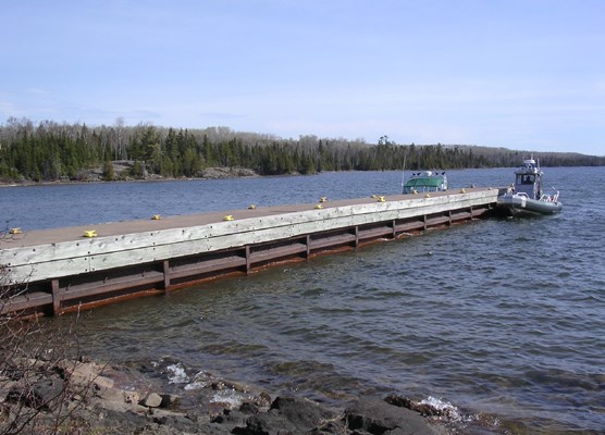 Moskey Basin Dock taken from the shore.