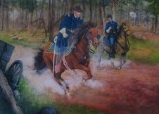 "General Garfield at Chickamauga" by Amy Lindenberger (work in progress). "General Garfield at Chickamauga" by Amy Lindenberger (work in progress).
