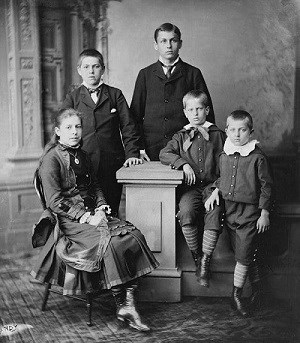 five children- 4 boys and 1 boy