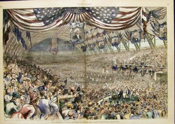 shows the crowd at the 1880 presidential convention in Chicago