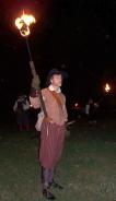 Living History character protraying one of Bacon's Rebels about to burn Jamestown