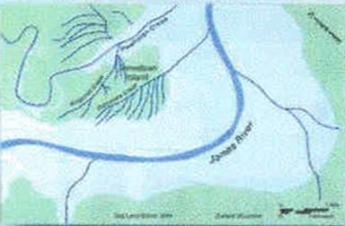 Jamestown Island area as it appeared 12,000 years ago