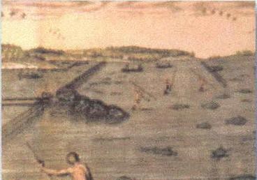 17th Century Atlantic Coast Indians spearing