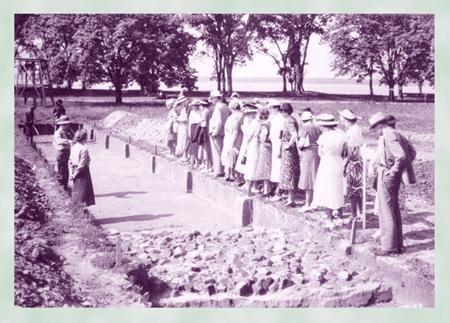 J. C. Harrington and Virginia Sutton at Jamestown archeological site