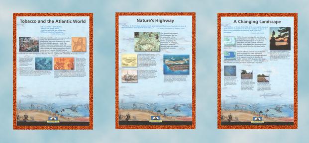 panels 4, 5, 6 of Jamestown  Chesapeake Bay Gateways Network exhibit