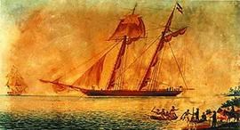 Artist rendering of a slave ship