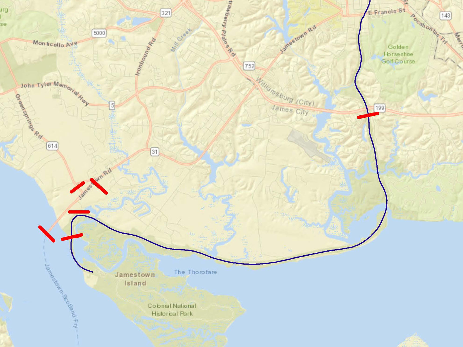 Road Closures and parking restrictions on July 30 for 400th Anniversary of the First Legislative Assembly events at Historic Jamestowne and Jamestown Settlement