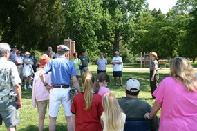 Ranger Lee Cotton providing at a guided tour of the historic site of Jamestown