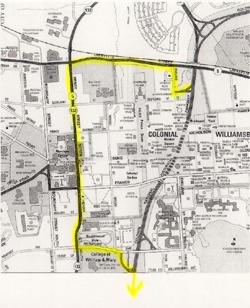 Map showing the Williamsburg Tunnel bike detour