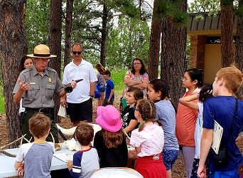 Ranger talks to a group of visitors