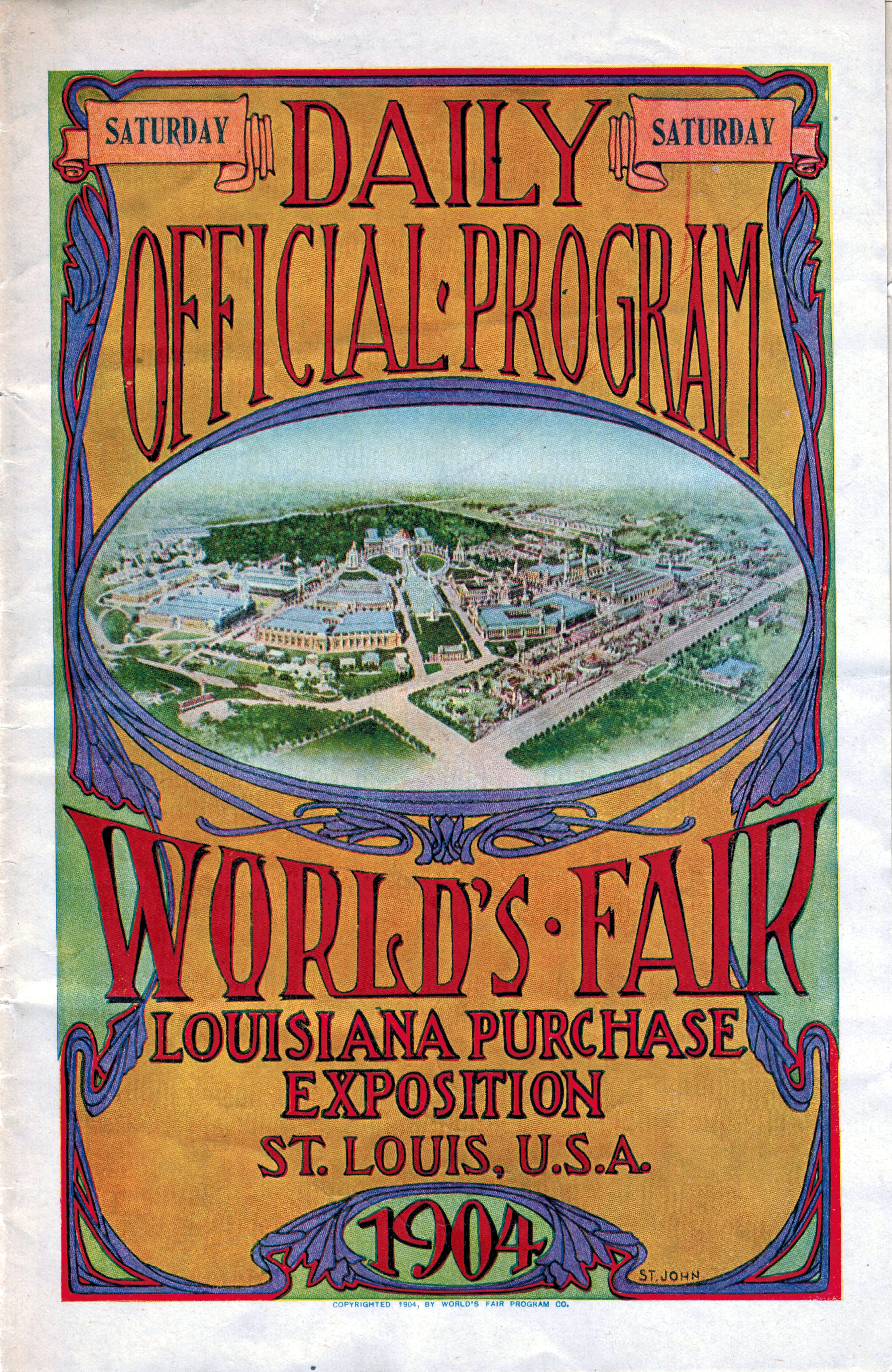 An Official Daily Program from the 1904 Louisiana Purchase Exposition for Saturday, October 8th ...