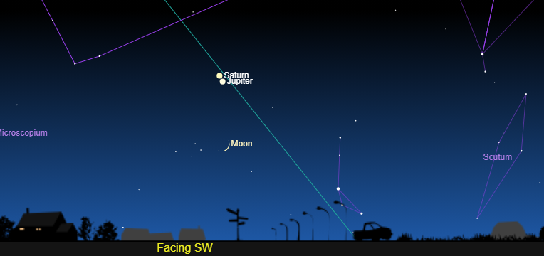 Facing Southwest on Dec 16 Facing Southwest on Dec 16 star map
