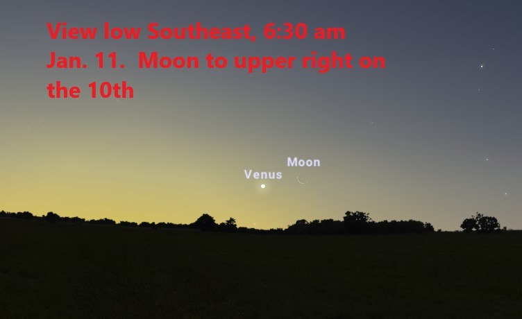 Moon to upper right Moon to upper right