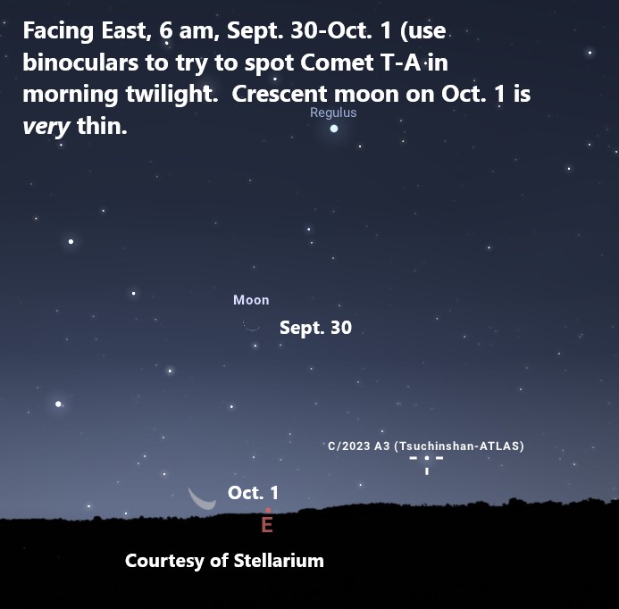T-A sept 30 White writing, a dark horizon, and thin crescent moons appear on a dark background.