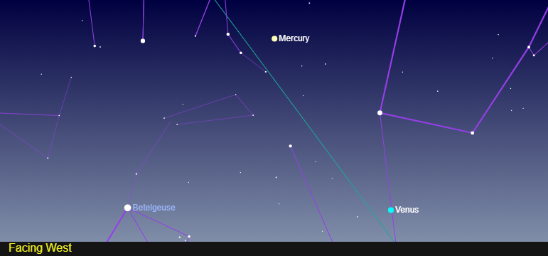 View of Venus with binoculars