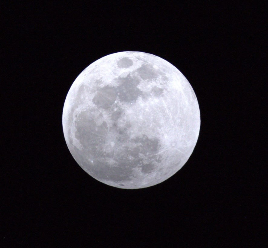 Image of the Moon looking grayish white (normally lit)