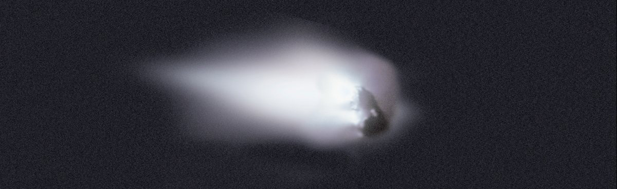 The European Space Agency’s Giotto spacecraft caught this close up of Halley’s Comet during the 1986 return.  The small rocky core of the comets is surrounded by dust and ice that vaporizes when the comet is close to the Sun.  Courtesy of ESA.
