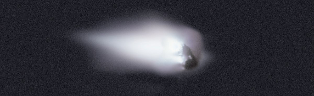 European Space Agency’s Giotto spacecraft The European Space Agency’s Giotto spacecraft caught this close up of Halley’s Comet during the 1986 return. The small rocky core of the comets is surrounded by dust and ice that vaporizes when the comet is close to the Sun. Courtesy of ESA.