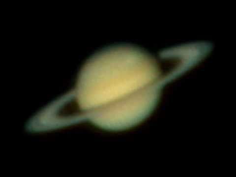 Saturn and its rings shown on a black background.