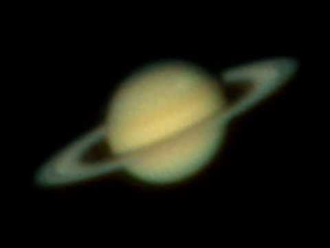 saturn amateur Saturn and its rings shown on a black background.