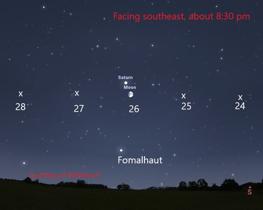 saturn sept White dots portraying stars, on the dark blue background of the sky.