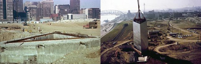 Foundation of Arch and north leg construction