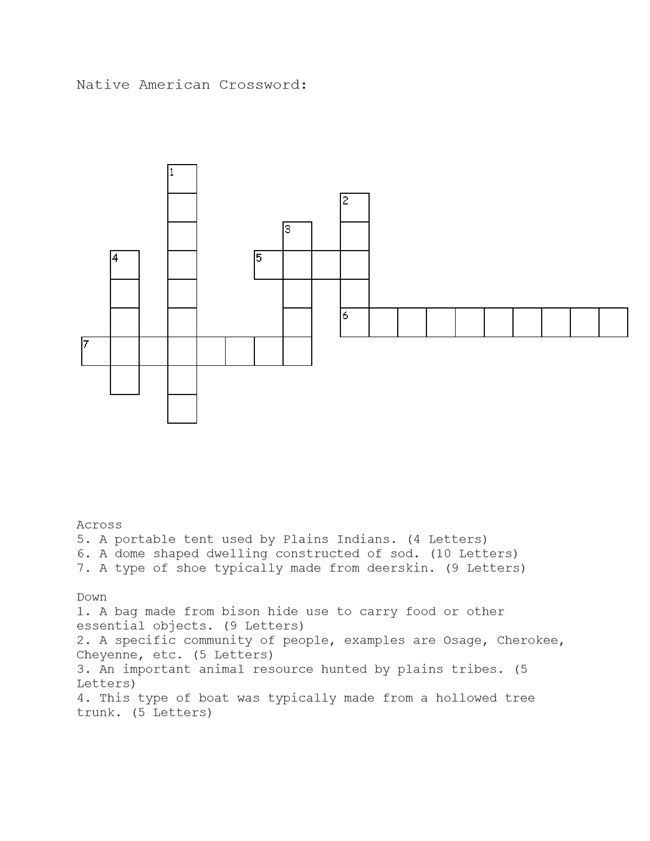 Native American Crossword