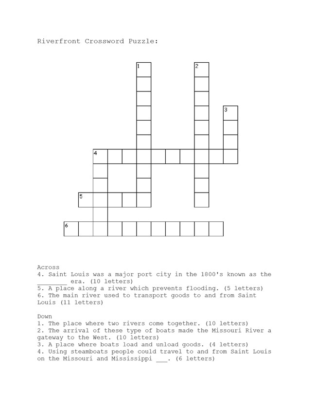 Riverfront Era Crossword