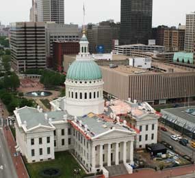 Old Courthouse as seen from the KMOX building