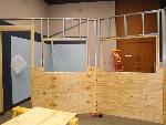 Plywood stage front