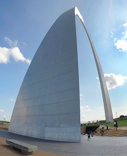 Fish eye view of the Gateway Arch