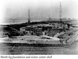 North leg foundation and visitor center shell