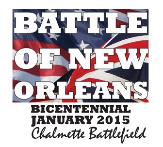 Image of American and British flags with text saying Battle of New Orleans bicentennial Image of American and British flags with text saying Battle of New Orleans bicentennial
