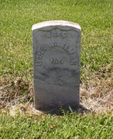 A Civil War headstone with the name Lyons Wakeman on it