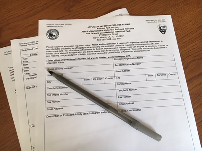 A printed copy of the special use permit application and a pen