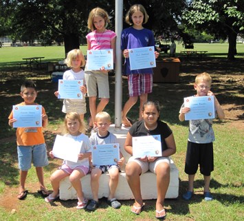 Participants in Children's Fourth of July Celebration. Participants in Children's Fourth of July Celebration.