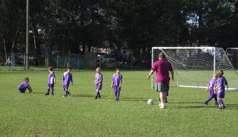 Kids soccer game at Hispanic Festival.