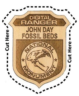 cut out badge for digital junior ranger at John Day Fossil Beds